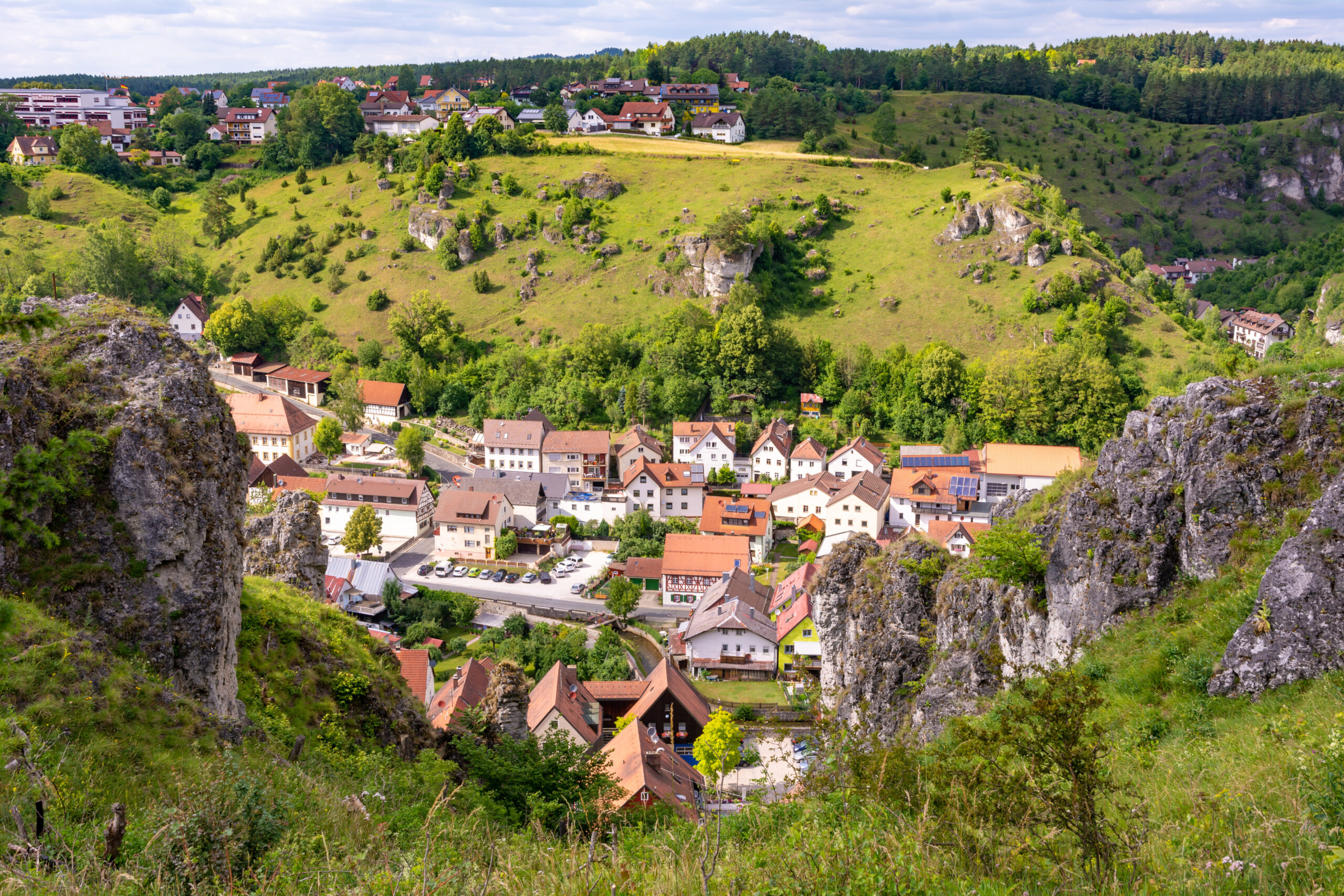 Pottenstein village in Franconian Switzerland (Germany)